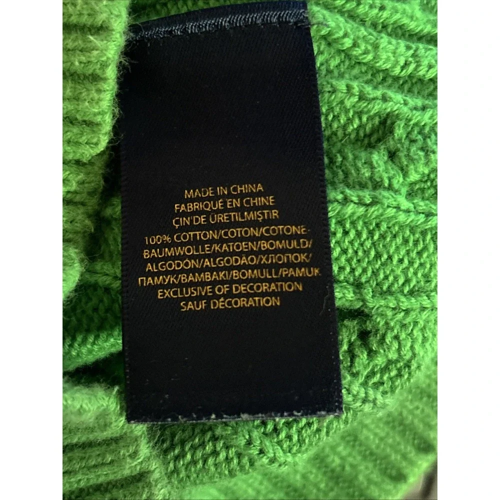 Polo Ralph Lauren Kelly‎ Green Cable Knit V Neck Sweater Vest Toddler Boys 4/4T